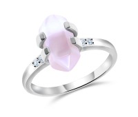 Rose Quartz Silver Rings NSR-2174